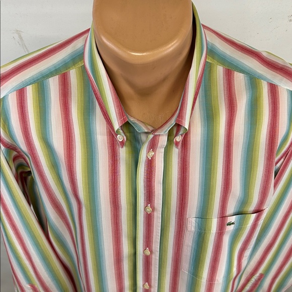 Lacoste long sleeve button down collar shirt.  Size 44 (XL) - Picture 3 of 8
